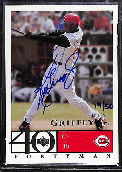 Ken Griffey Jr. and Chipper Jones Upper Deck Buy Back Autographed Cards (UD Cert.)