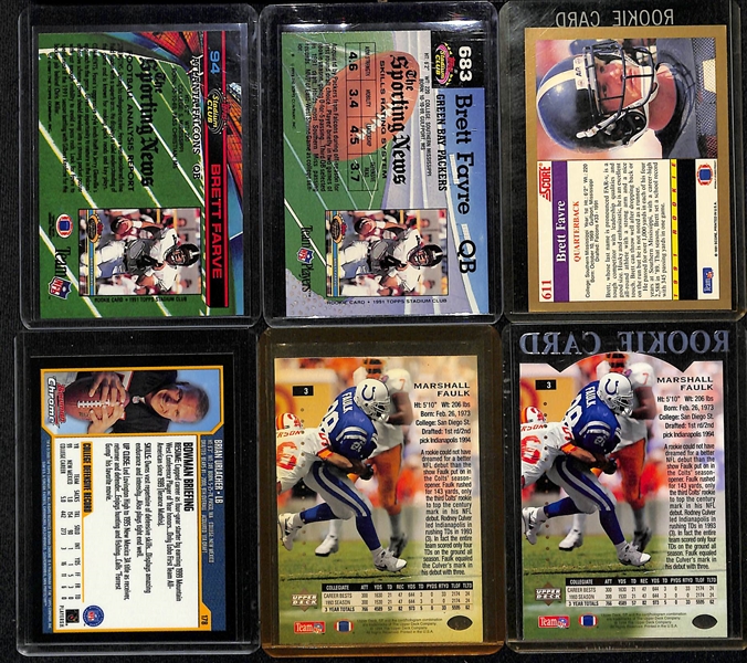 Lot of (29) Football Rookies w. Brett Favre, Faulk, Urlacher and Others