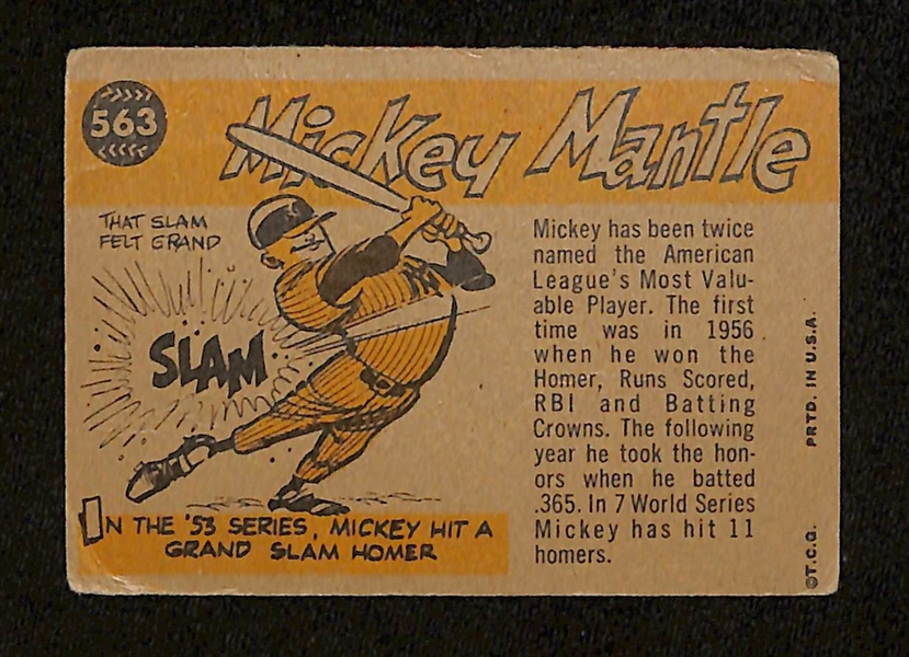 1960 Topps Mickey Mantle All-Star High #563