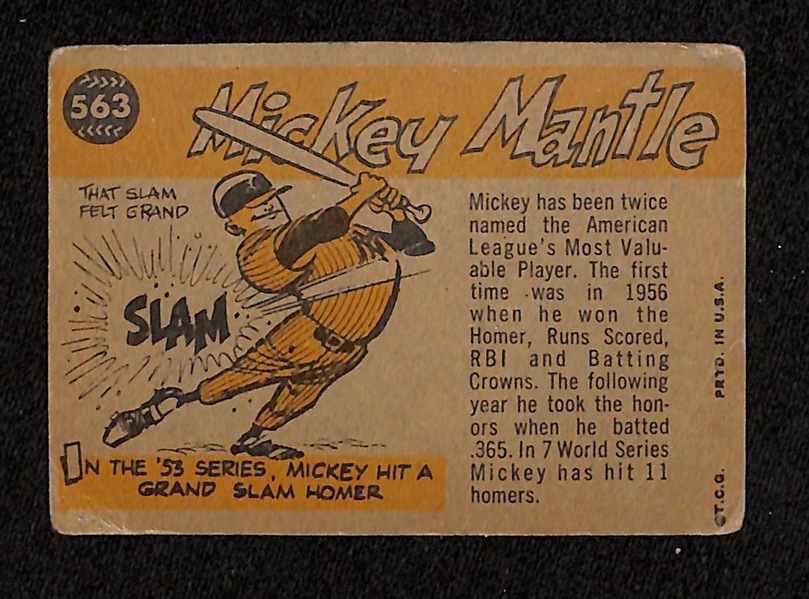 1960 Topps Mickey Mantle All-Star High #563