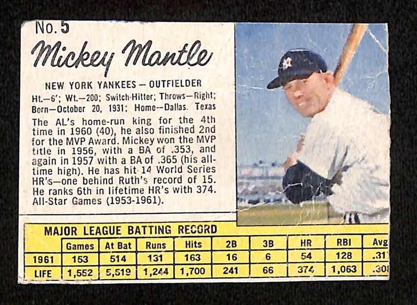 1962 Jello Mickey Mantle (RARE - Only Issued in Midwest USA)