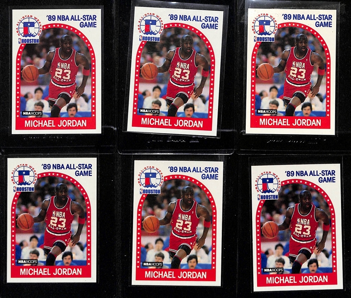 Lot of (60+) Michael Jordan Cards w. (7) 1989-90 Hoops # 200 and (3) 1990-91 Fleer # 26