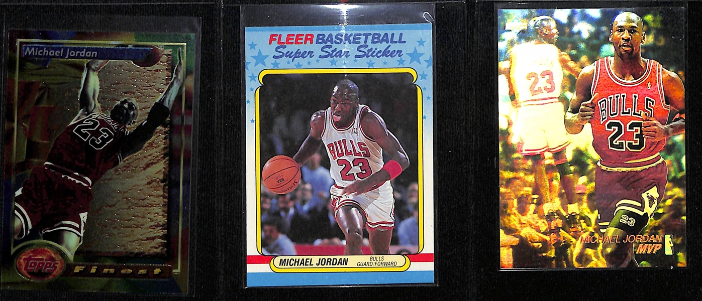 Lot of (9) Mostly 1990s Michael Jordan Cards w. 1993-94 Topps Finest