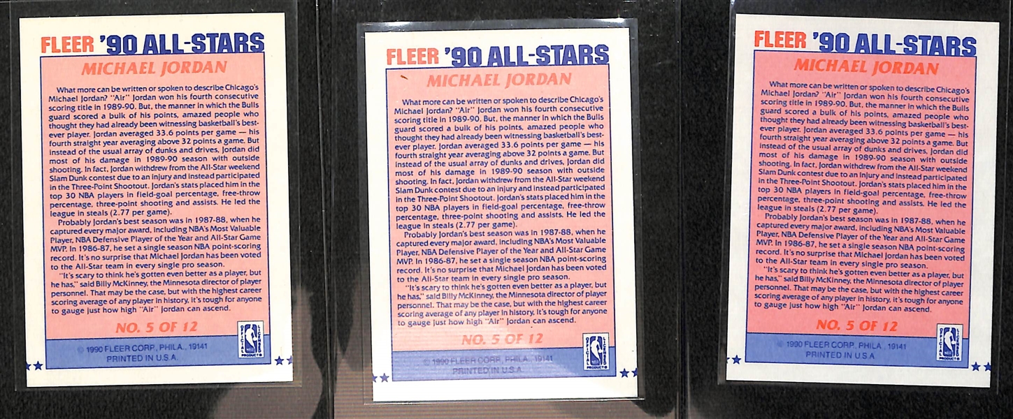 Lot of (80+) Mostly 1990s Michael Jordan Basketball Cards w. (3) 1990 Fleer All-Stars