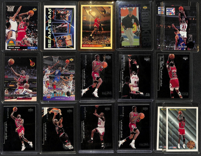 Lot of (80+) Mostly 1990s Michael Jordan Basketball Cards w. (3) 1990 Fleer All-Stars