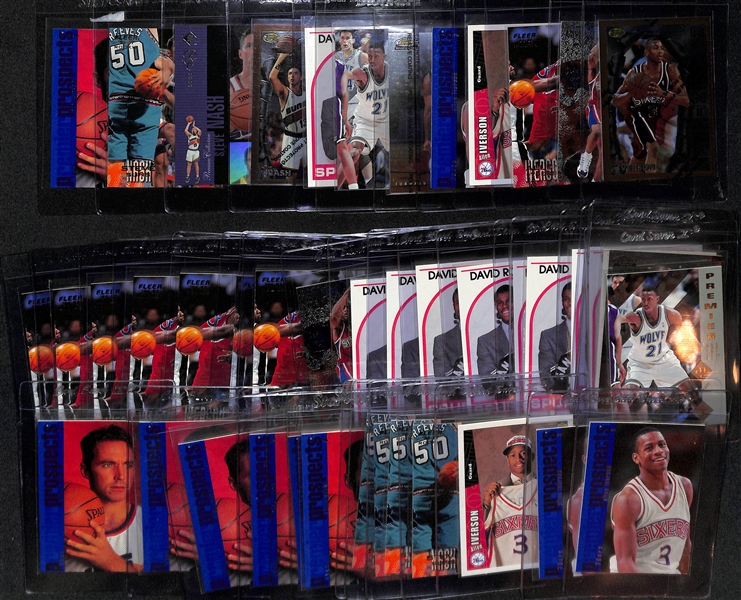 Lot of (40+) NBA Rookie Cards w. Iverson, V. Carter, Garnett, Nash and David Robinson