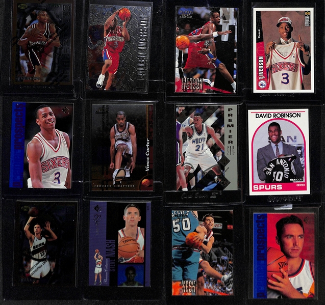 Lot of (40+) NBA Rookie Cards w. Iverson, V. Carter, Garnett, Nash and David Robinson