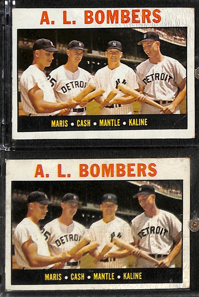 Lot of (6) 1960s Topps Mickey Mantle Cards w. (2) 1964 Topps AL Bombers # 331, 1965 Topps Embossed # 11, More!