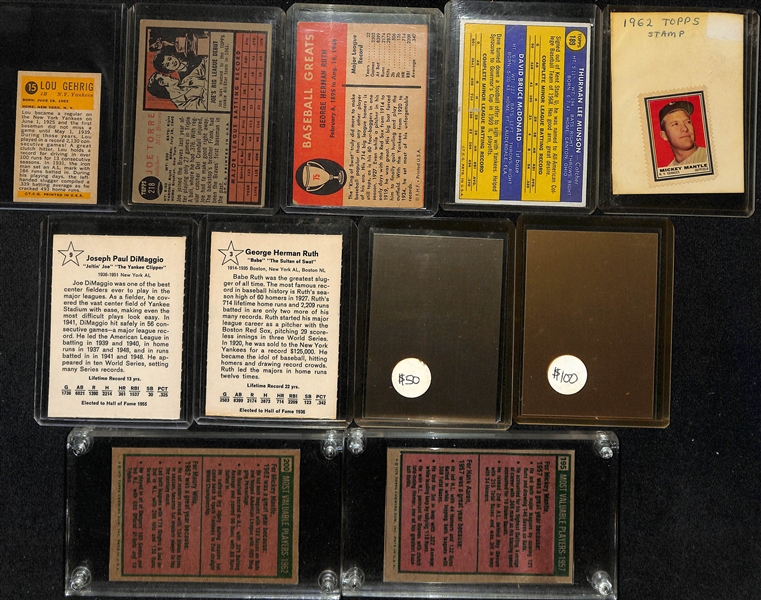 Lot of (21) Mostly 1960s Baseball Cards w. 1961 Fleer Babe Ruth, 1962 Topps Joe Torre and More