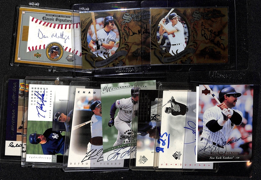 Lot of (10) Autographed Baseball Cards w. (2) Don Mattingly, Brooks Robinson, and Others