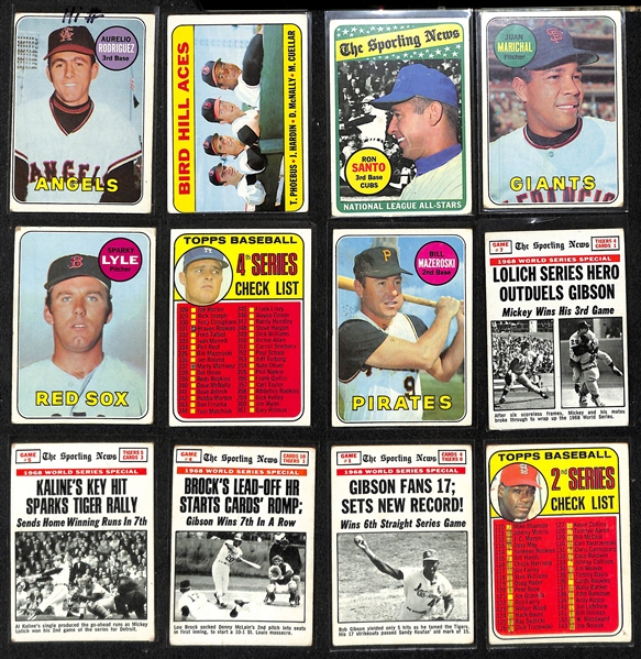 Lot of (400) Different 1969 Topps Baseball Cards w. Bob Gibson