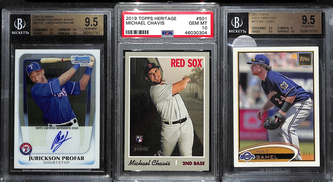 Lot of (10) Graded Mostly Rookie MLB Baseball Card Lot w. (4) Barry Bonds, Roger Clemens, Corey Seager and More