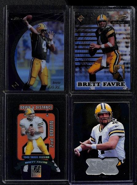 Huge lot of (55+) Brett Favre Football Cards and Inserts w. (9) Serial Numbered Inserts!