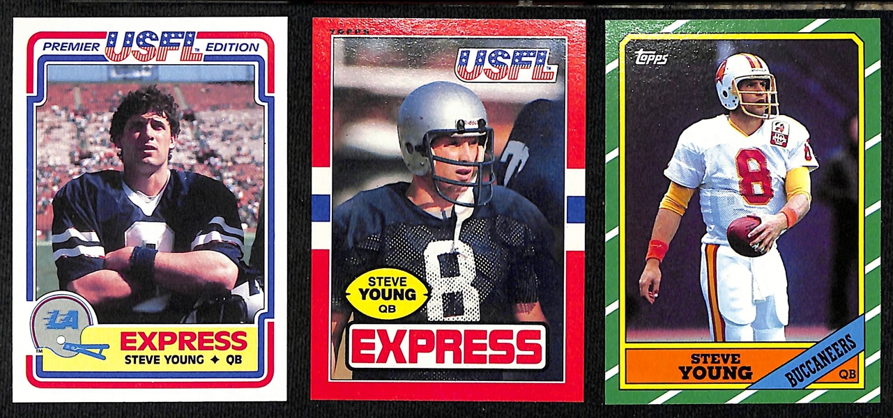 Lot of (3) Steve Young Cards w. 1984 & 1985 USFL and 1986 Topps Rookie!
