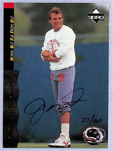 Lot of (2) Joe Montana and (2) Steve Young Autographed Football Cards 