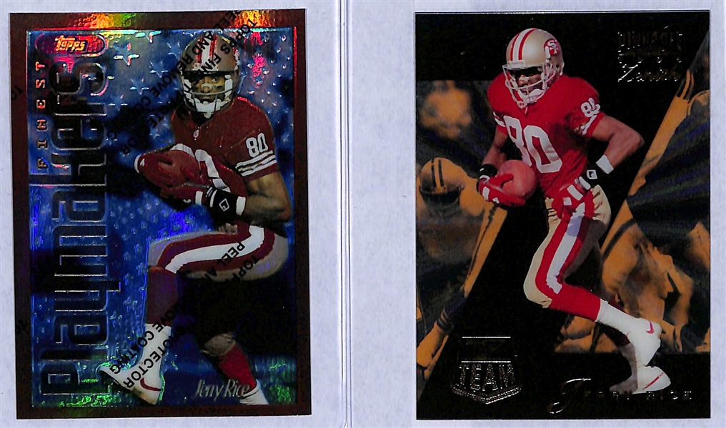 Lot of (6) Mid 1990s Jerry Rice Inserts w. 1994 Topps Finest Refractor