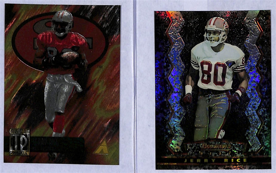 Lot of (6) Mid 1990s Jerry Rice Inserts w. 1994 Topps Finest Refractor