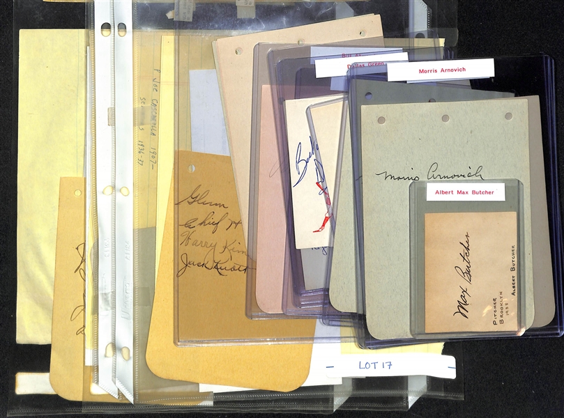 Lot of (30+) Cut Baseball Autographs From Early to Mid 1900s w. Rick Wise, Buddy Myer, Jack Burns