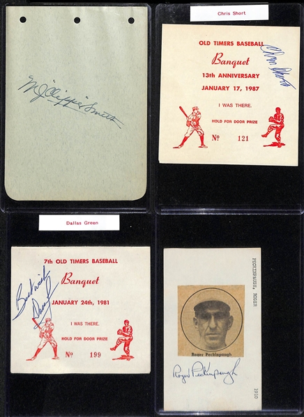 Lot of (30+) Cut Baseball Autographs From Early to Mid 1900s w. Rick Wise, Buddy Myer, Jack Burns