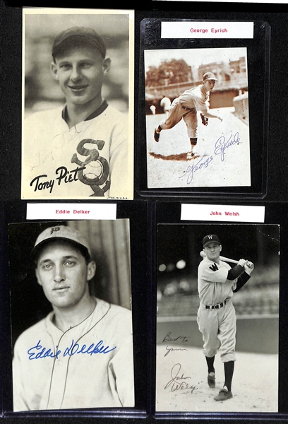 Lot of (4) Vintage Baseball Autographs w. 1936 Goudey Wide R314 A #84 Tony Piet