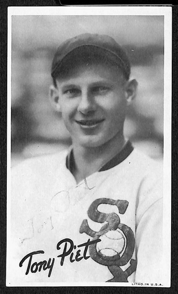 Lot of (4) Vintage Baseball Autographs w. 1936 Goudey Wide R314 A #84 Tony Piet