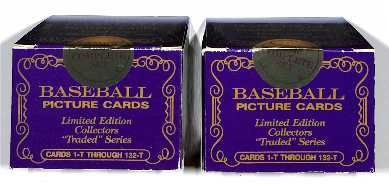 Lot of (2) 1987 Topps Traded Tiffany Baseballs Sets (Greg Maddux Rookie Year)