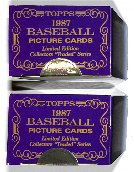 Lot of (2) 1987 Topps Traded Tiffany Baseballs Sets (Greg Maddux Rookie Year)