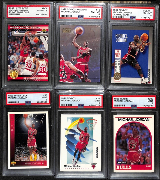 Lot of (10) Michael Jordan Mostly PSA 9 Graded Cards w. 1992 UD Team MVP's 