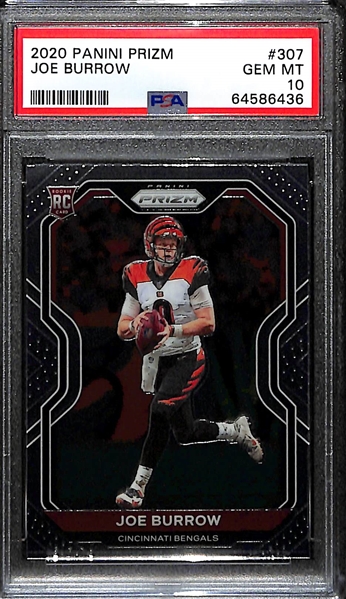 2020 Panini Prizm Joe Burrow Rookie Card #307 Graded PSA 10 Gem Mint