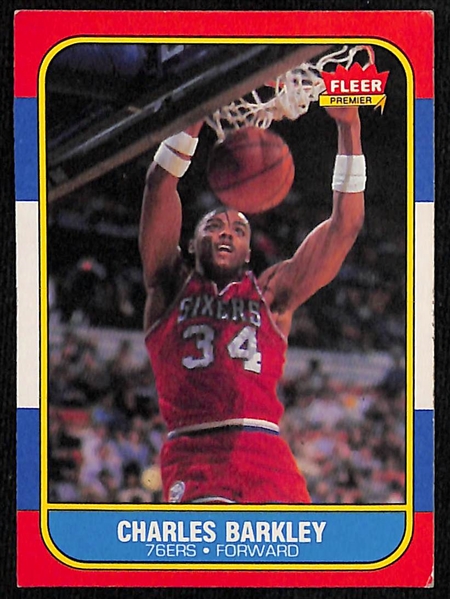 1986-87 Fleer Basketball Charles Barkley and (2) Patrick Ewing Cards