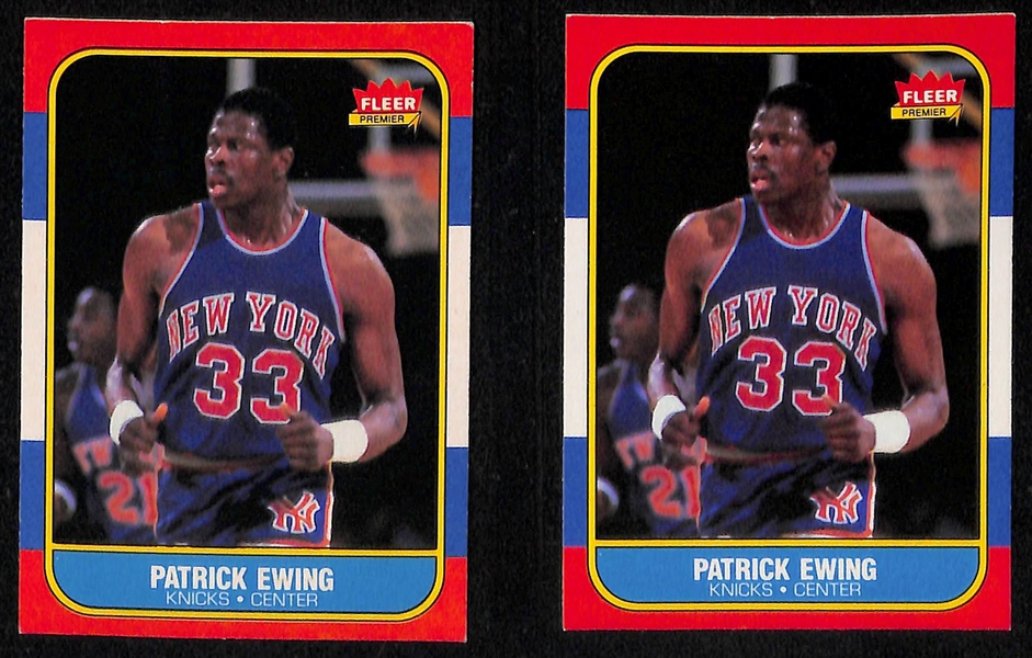 1986-87 Fleer Basketball Charles Barkley and (2) Patrick Ewing Cards