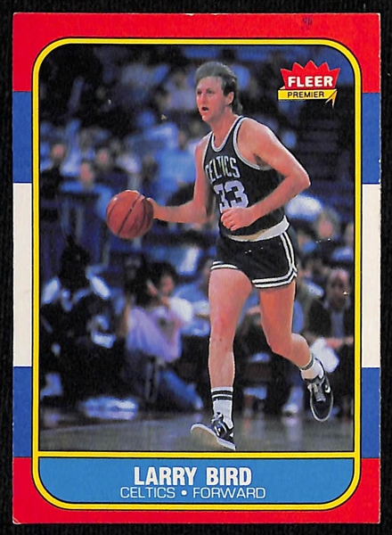 Lot of (70+) 1986-87 Fleer Basketball Cards and Stickers w. Larry Bird, Karl Malone and Others