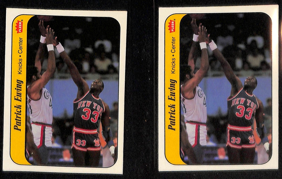 Lot of (70+) 1986-87 Fleer Basketball Cards and Stickers w. Larry Bird, Karl Malone and Others