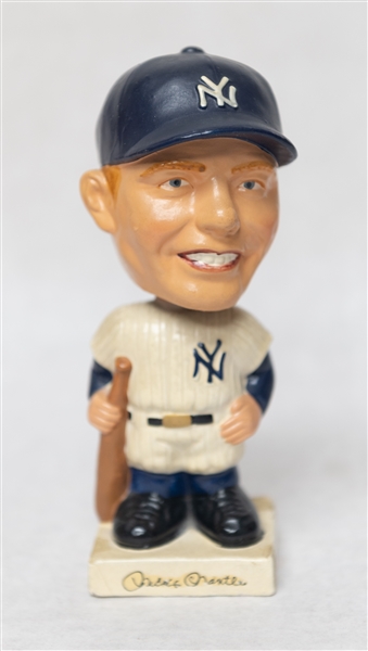 Vintage 1962 Mickey Mantle Bobblehead w. White Square Base