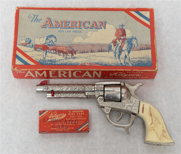 1940s American Toy Cap Pistol by Kilgore in Original Box