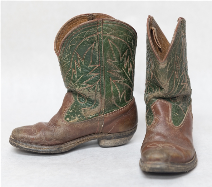 Vintage 1940s Gene Autry Cowboy Boots in Original Box - Childrens Size 11