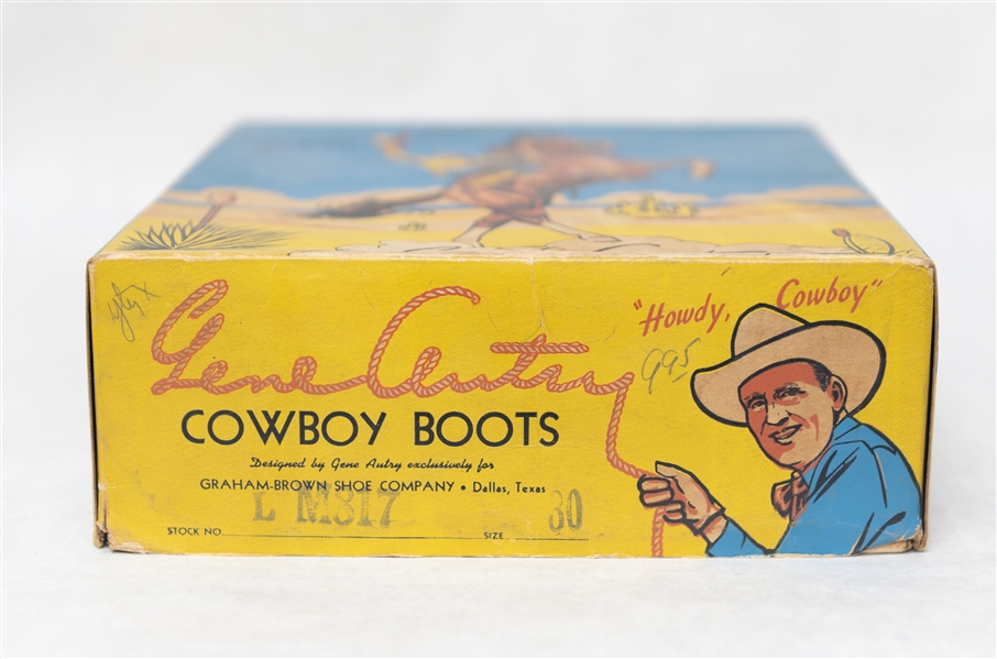 Vintage 1940s Gene Autry Cowboy Boots in Original Box - Childrens Size 11