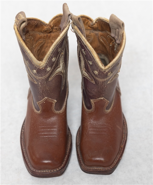 Vintage 1930s Tom Mix Childrens Leather Cowboy Boots - Size 4.5D - In Original Box