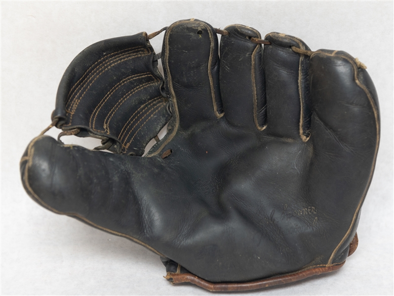 RARE 1950s Black Nokona Professional Karl Spooner Baseball Mitt with Original Tag & Box