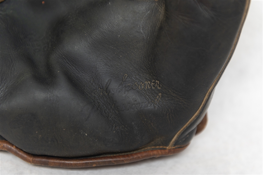 RARE 1950s Black Nokona Professional Karl Spooner Baseball Mitt with Original Tag & Box