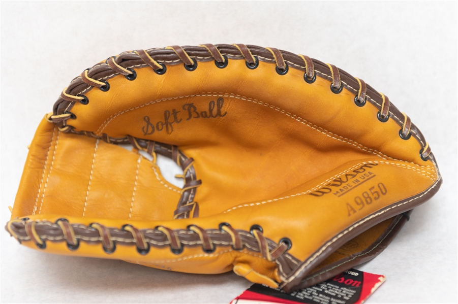 1950s Wilson Softball Catcher's Mitt with Original Tag & Shoebox