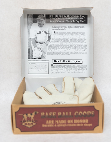 1990s Replica Draper-Maynard Co White G 41 Babe Ruth Baseball Glove #166/714