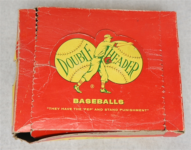 Lot of (9) Vintage 1950s Unused Double Header Official Baseballs w. Original Box 