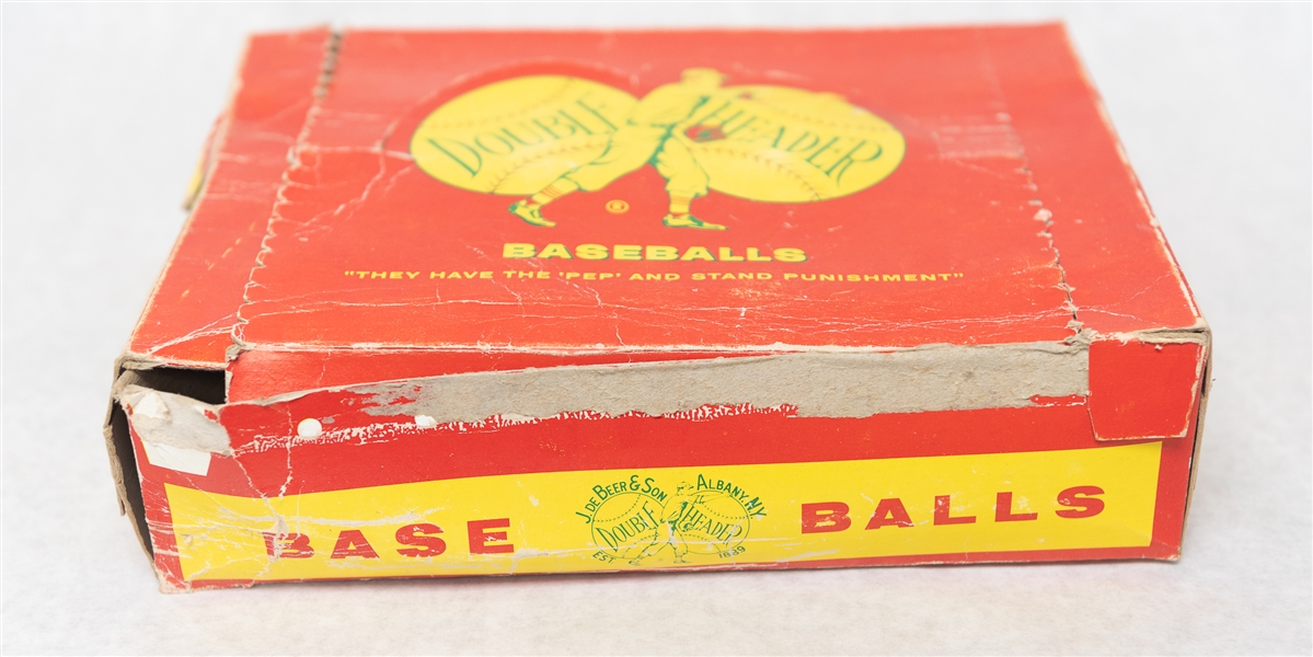 Lot of (9) Vintage 1950s Unused Double Header Official Baseballs w. Original Box 