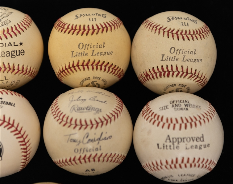  Lot of (9) Vintage Baseballs  - 6 Still in Original Boxes - w. a Double Header Official Babe Ruth League BB in Box