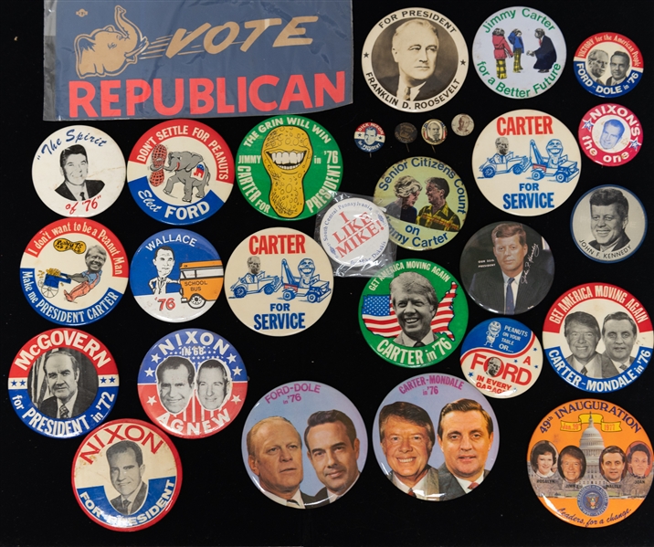 Lot of (24+) Vintage Political Pins