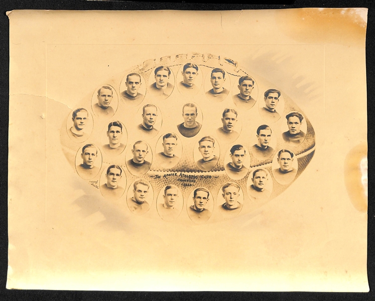 Lot of (5) Turn of the Century Sports Photos & (4) 1950s Football Team Photos