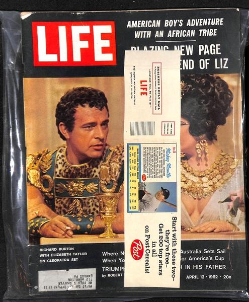 Lot of (2) Life Magazines w. Mantle & Maris Post Cereal Advertisement Card & (2) Mickey Mantle Comic Books