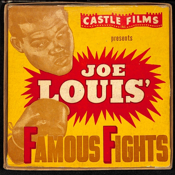 Lot of Vintage Boxing Memorabilia w. Joe Lewis Castle Films in Original Box & Jack Dempsey Autographed Business Card - JSA Auction Letter