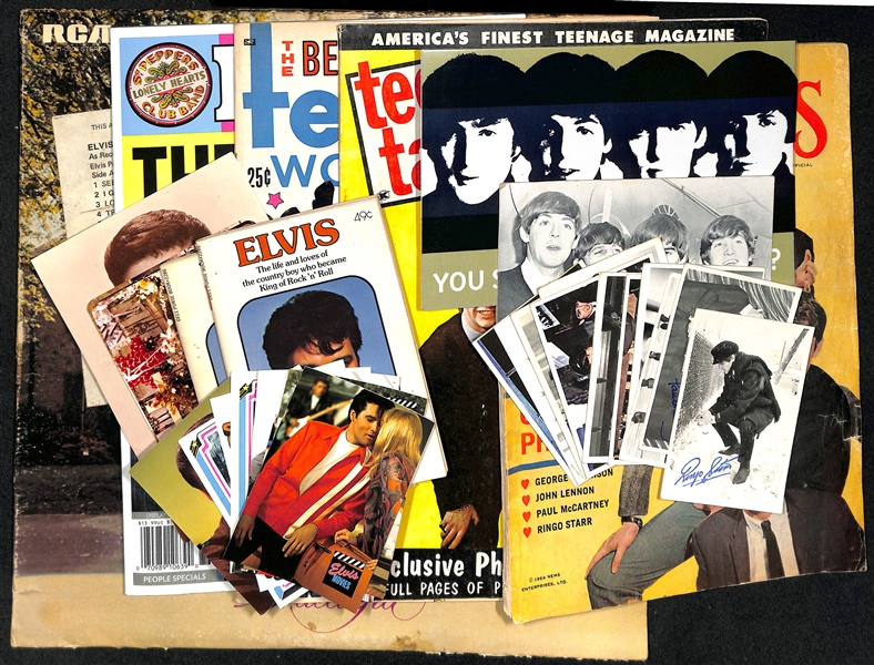 Beatles & Elvis Presley Lot of Cards & Memorabilia